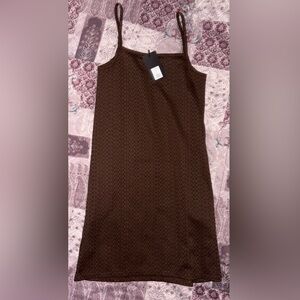 Brown textured stussy Sleeveless Dress